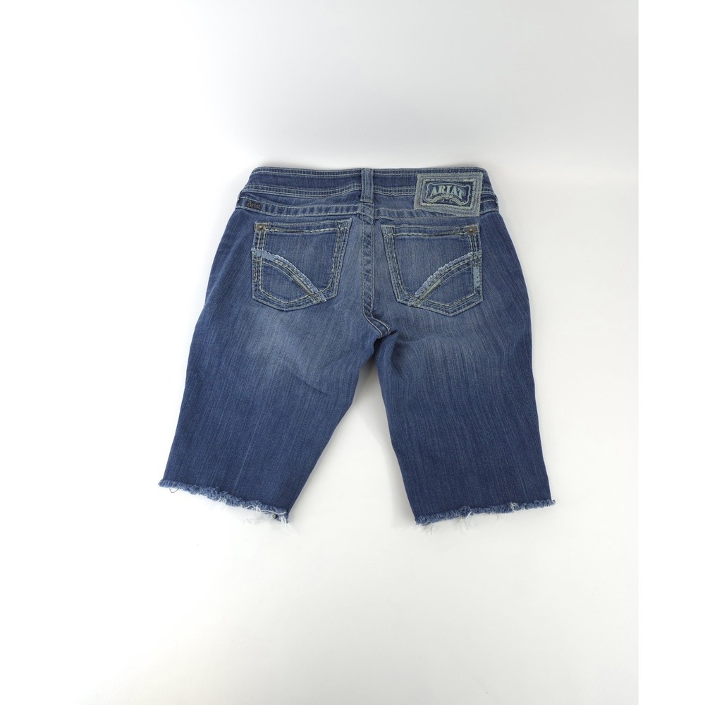 Ariat Ruby Cut Off Denim Shorts Flap Button Pockets Embroidered Western Sz 26R
